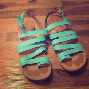 Green Lucky Brand sandals.